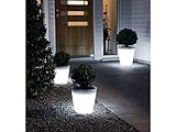 Assisi beleuchteter Pflanzentopf klein, LED / Kunststoff weiß - 6
